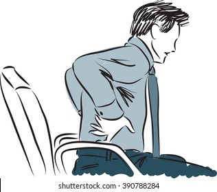 businessman back pain illustration