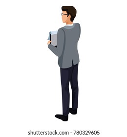 Businessman back view 3d