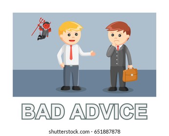 Businessman Bad Advice Photo Text Style