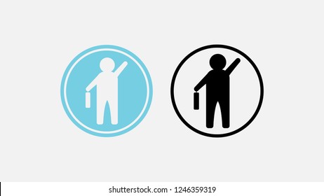 Businessman and bag Icon.