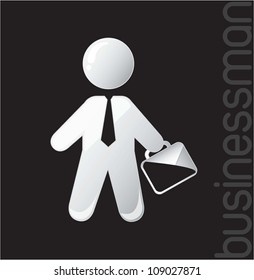 businessman with a bag vector illustration