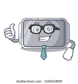 Businessman baking pan shape on the cartoon