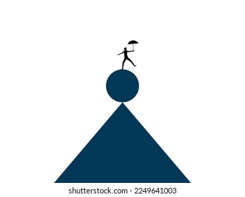 Businessman balances risks. Challenges and Ambitions. business concept vector