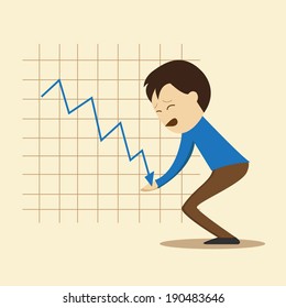 Businessman balancing graph