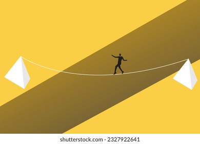 businessman balancing himself. work life balance career opportunity vector symbol. Job opportunity and career