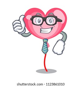 Businessman ballon heart character cartoon