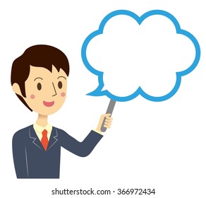 Businessman with a balloon