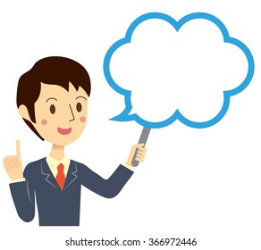 Businessman with a balloon