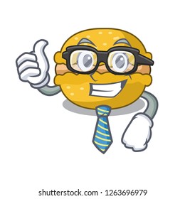 Businessman banana macarons cake shape a cartoon