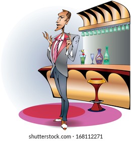 Businessman in bar