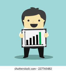  Businessman with bar graph