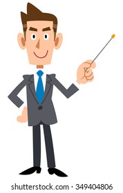 Businessman with a bar refers