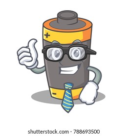 Businessman battery character cartoon style