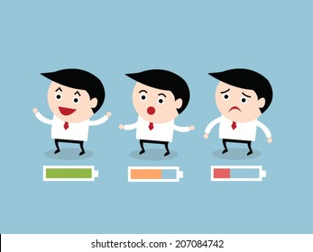 Businessman with battery, vector, eps10