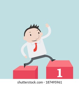 Businessman to be number one - Vector