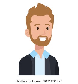 businessman with beard avatar character icon