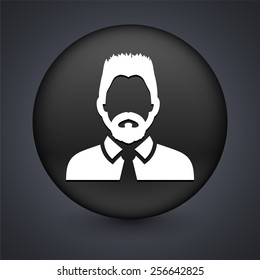 Businessman with Beard on Black Round Buttons