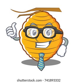 Businessman bee hive character cartoon