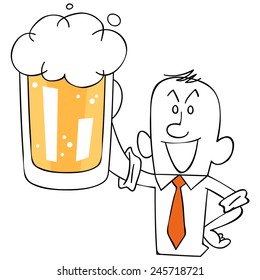 Businessman with beer