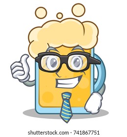 Businessman beer character cartoon style