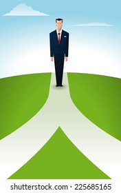 businessman before a big decision.