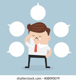 businessman was being questioned. vector
