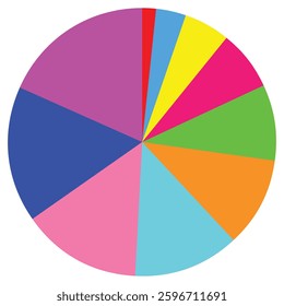 Businessman being rolled over by oversized pie chart, Vector 10 eps