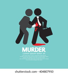 Businessman Being Stabbed With A Knife Vector Illustration