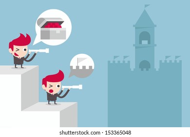 Businessman in better position, vector