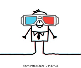 businessman with big 3D glasses