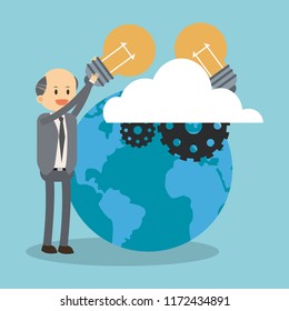 Businessman and big idea