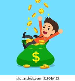 Businessman with big money bag