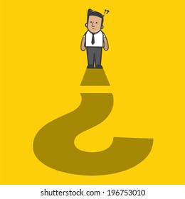 Businessman with bigger shadow question - vector 