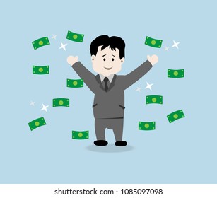 Businessman with bills