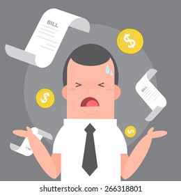 businessman with bills - vector 