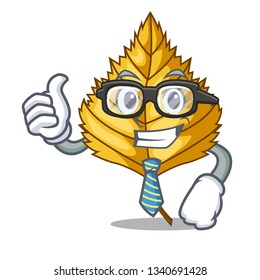 Businessman birch leaf isolated in the character