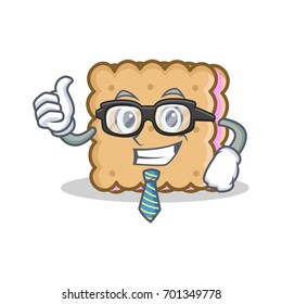 Businessman biscuit cartoon character style