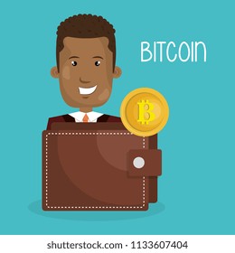 businessman with bitcoin business