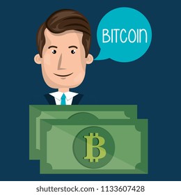 businessman with bitcoin business