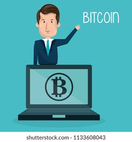 businessman with bitcoin business