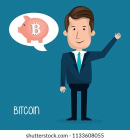 businessman with bitcoin business