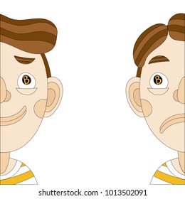 Businessman and bitcoin. Bitcoin concept cartoon vector illustration