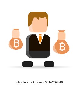 Businessman with bitcoins