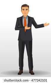 Businessman with black suit, vector illustration