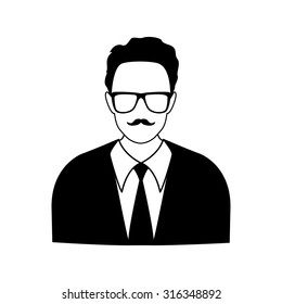 Businessman - black vector icon
