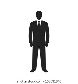 businessman black web icon. vector illustration