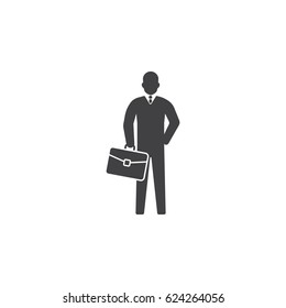 businessman black web icon. vector illustration