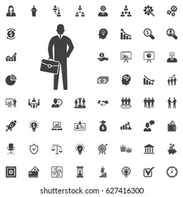businessman black web icon. vector illustration on the white background. Business set of icons