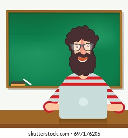 Businessman and blackboard design,vector