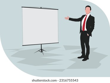 businessman with a blank board vector